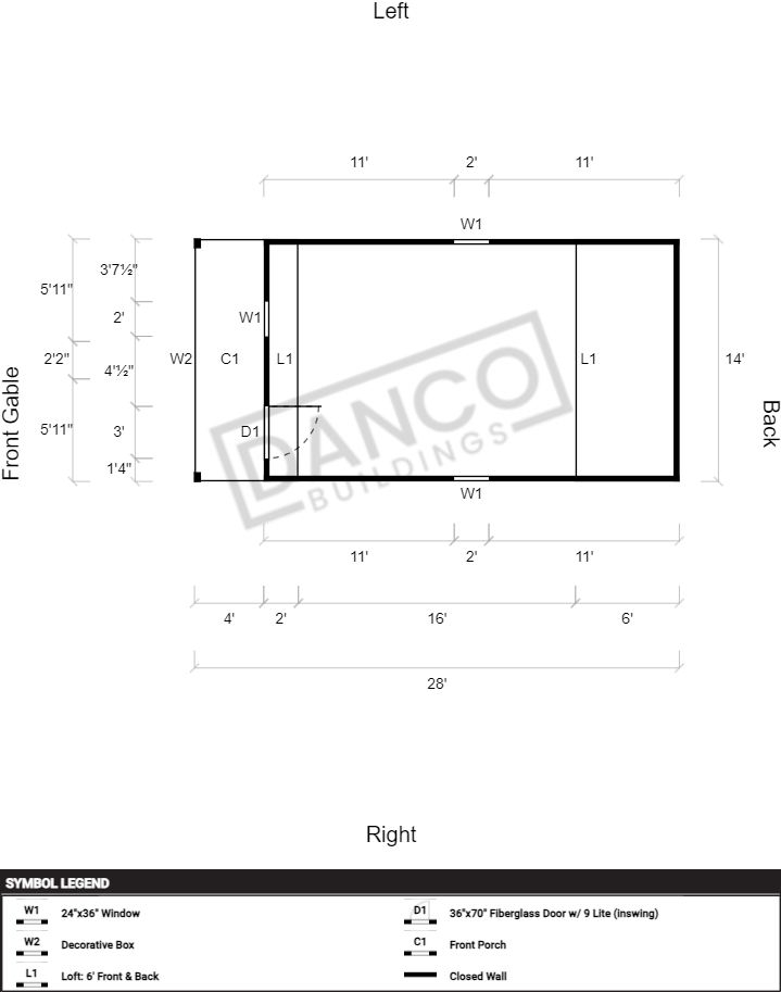 Lofted Barn Cabin 14x28 - Image 2