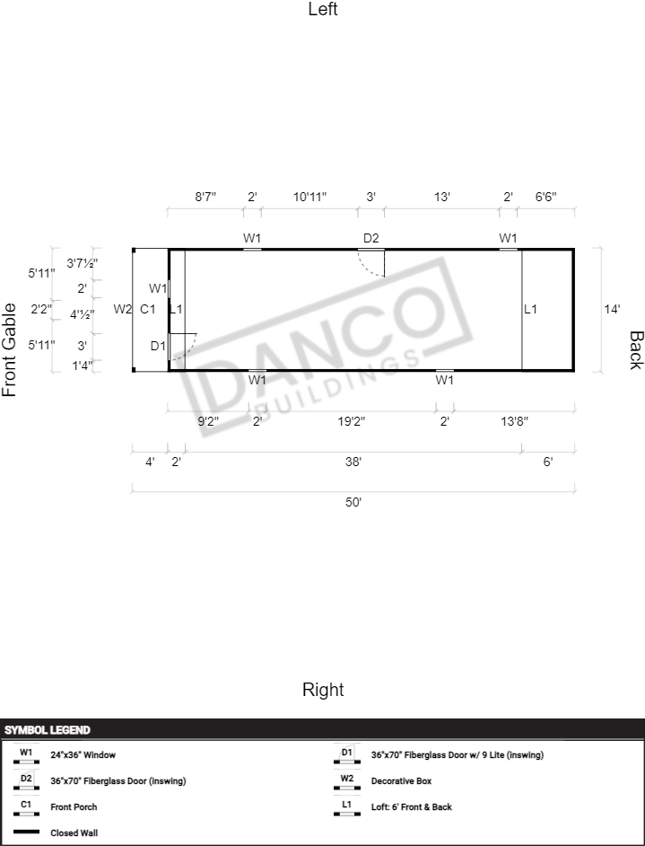 Lofted Barn Cabin 14x50 - Image 2