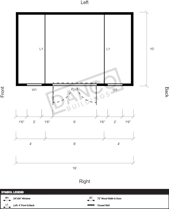 Side Lofted Barn 10x16/241106 - Image 2