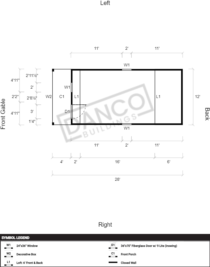 Lofted Barn Cabin 12x28 - Image 2