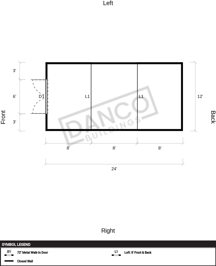 Extra Economy Lofted Barn 12x24 - Image 2