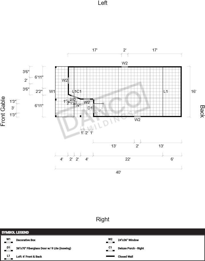 Wraparound Porch Lofted Barn Cabin 16x40 - Image 2
