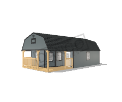 Wraparound Porch Lofted Barn Cabin 16x32