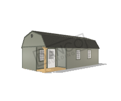 Corner Porch Lofted Barn Cabin 12x28