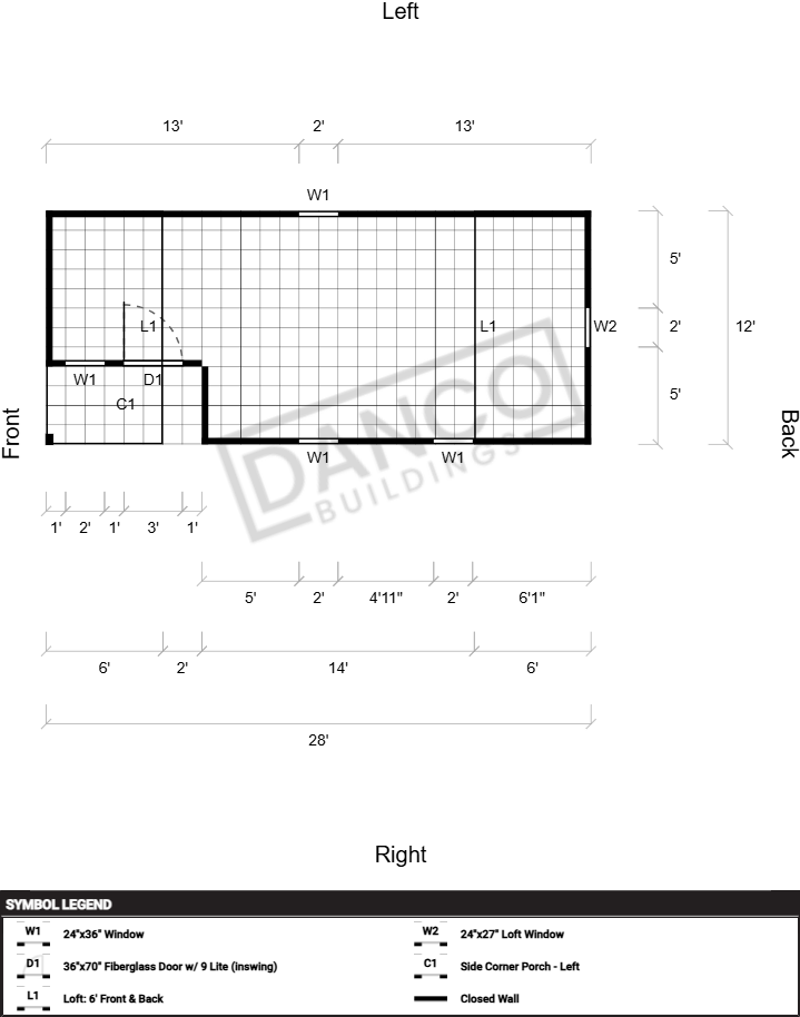 Corner Porch Lofted Barn Cabin 12x28 - Image 2