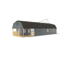 Wraparound Porch Lofted Barn Cabin 16x50
