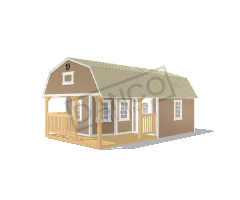 Wraparound Porch Lofted Barn Cabin 14x24