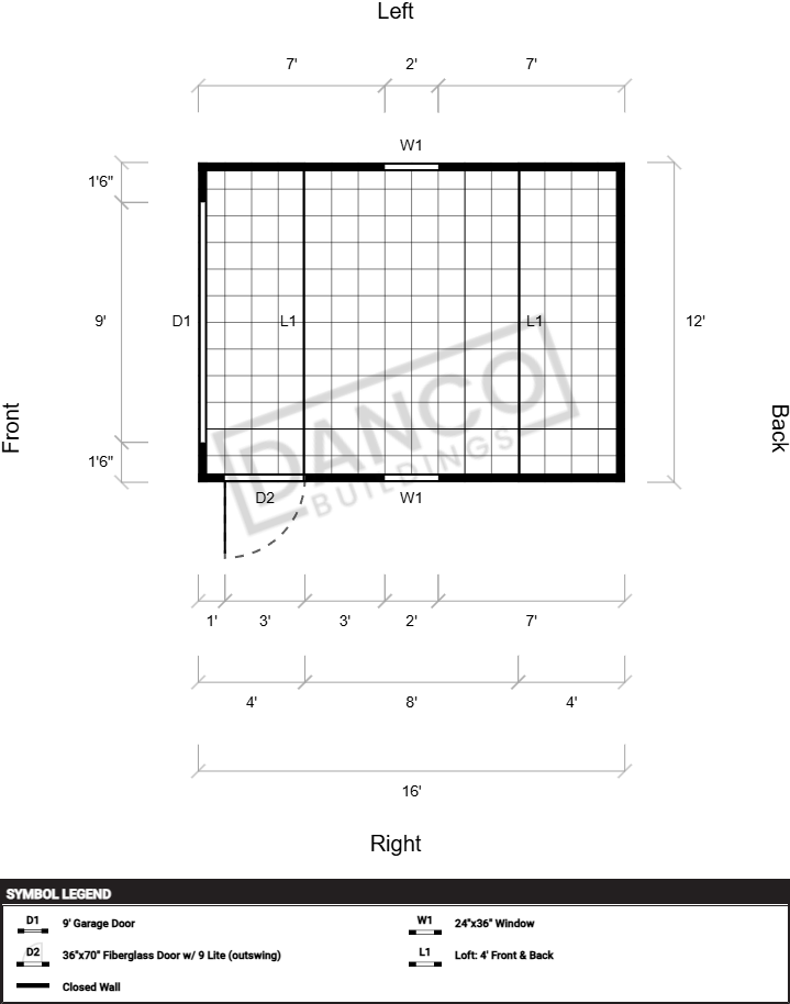 Lofted Barn Garage 12x16 - Image 2