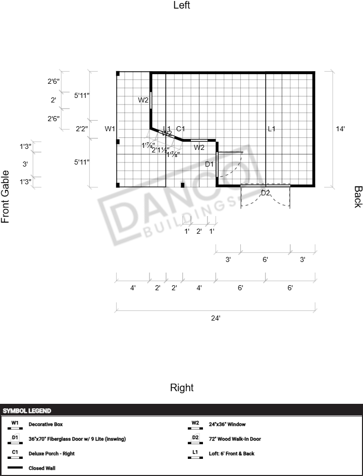 Wraparound Porch Lofted Barn Cabin 14x24 - Image 2