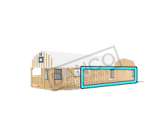 Wraparound Porch Lofted Barn Cabin 14x50