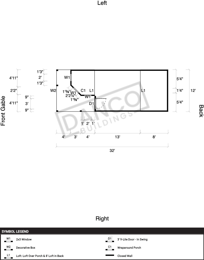 Deluxe Lofted Barn Cabin 12x32 - Image 2
