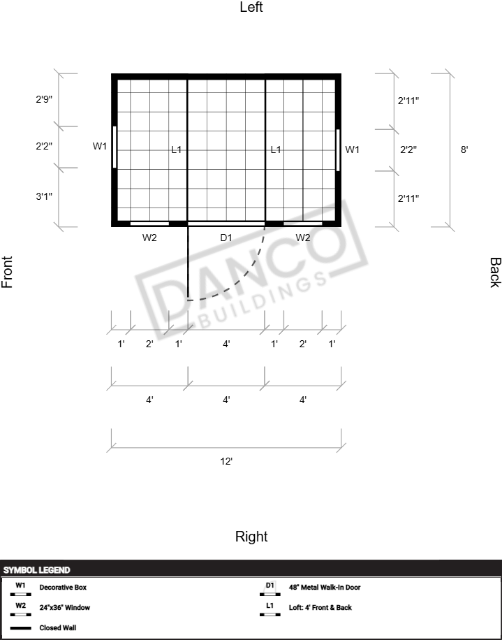 Extra Economy Lofted Barn 8x12 - Image 2