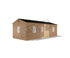 Center Side Porch Cabin 12x28