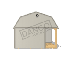 Corner Porch Lofted Barn Cabin 14x20 - Image 6