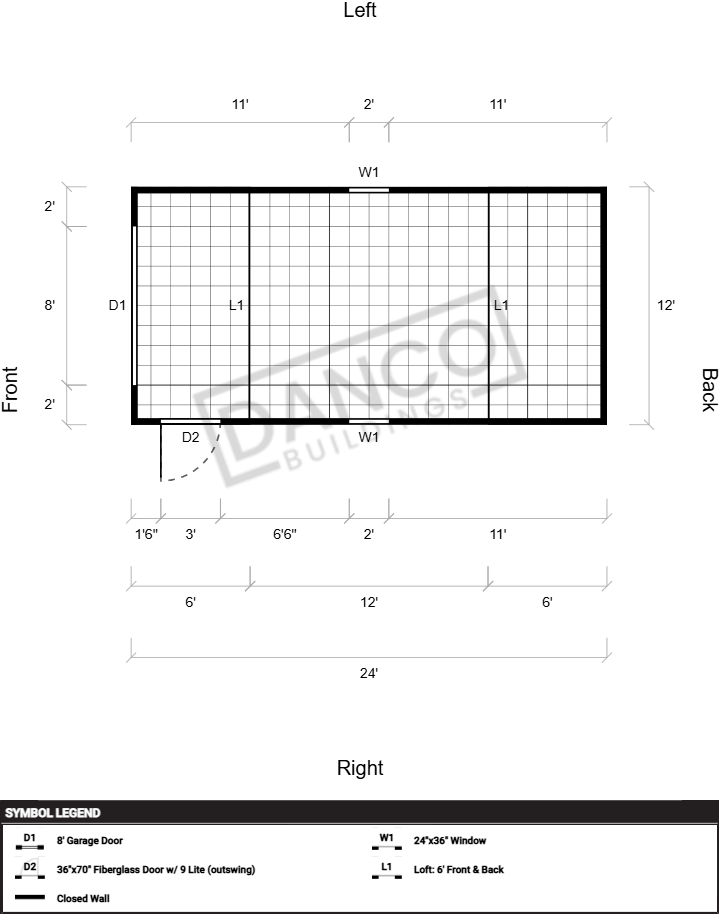 Lofted Barn Garage 12x24 - Image 2