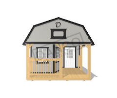 Wraparound Porch Lofted Barn Cabin 12x32 - Image 6