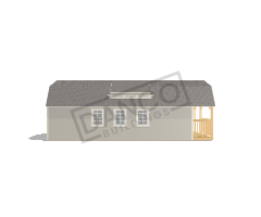 Wraparound Porch Lofted Barn Cabin 14x32 - Image 4