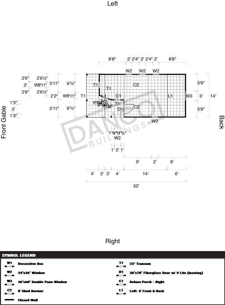 Wraparound Porch Lofted Barn Cabin 14x32 - Image 2