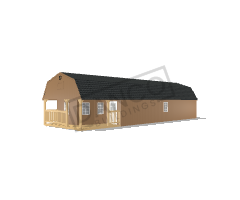 Wraparound Porch Lofted Barn Cabin 16x50