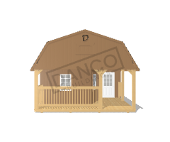 Wraparound Porch Lofted Barn Cabin 16x50 - Image 6