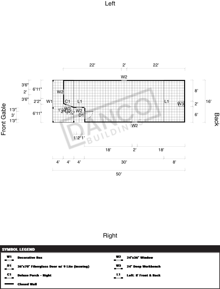 Wraparound Porch Lofted Barn Cabin 16x50 - Image 2