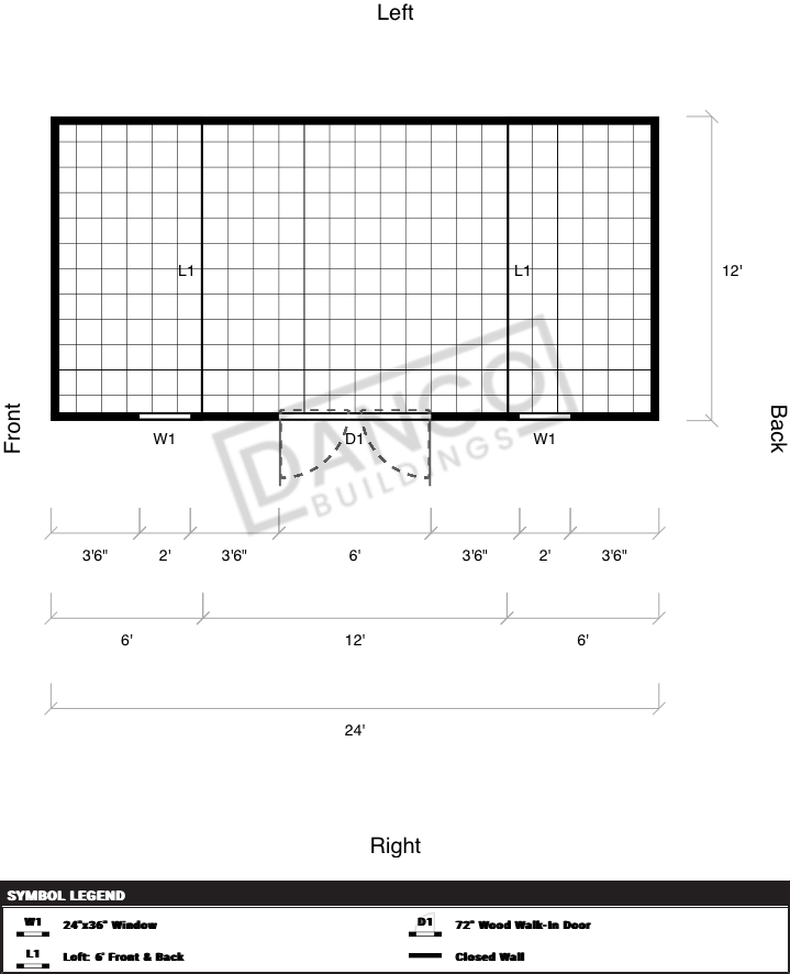 Side Lofted Barn 12x24 - Image 2