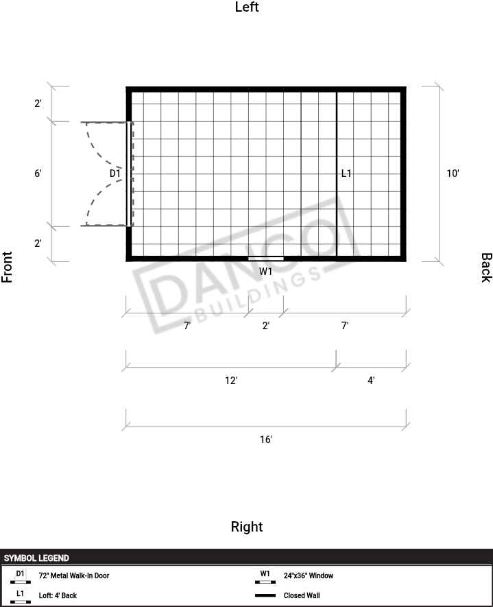 Extra Economy Lofted Barn 10x16 - Image 2