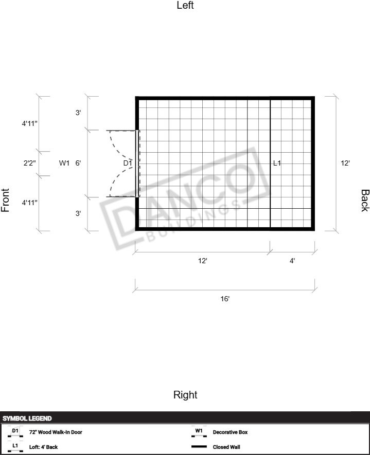 Economy Wood Lofted Barn 12x16 - Image 2