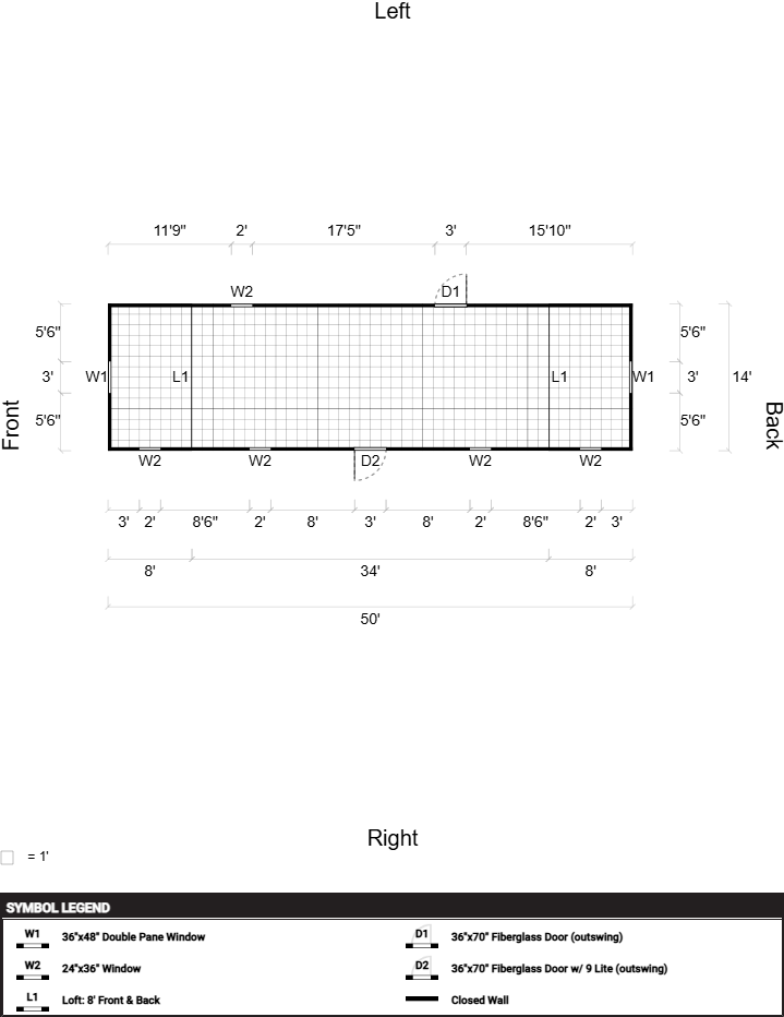 Side Lofted Barn 14x50 - Image 2