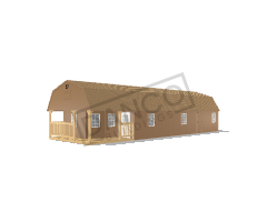 Wraparound Porch Lofted Barn Cabin 16x50