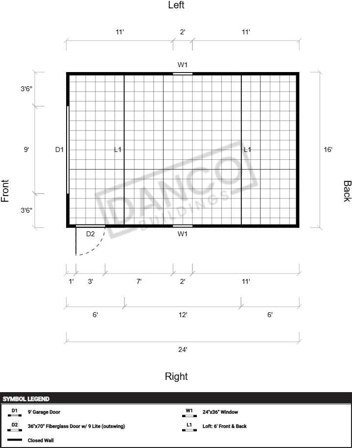 Lofted Barn Garage 16x24 - Image 2