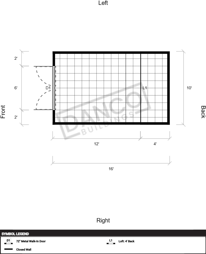 Extra Economy Lofted Barn 10x16 - Image 2