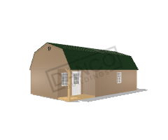 Corner Porch Lofted Barn Cabin 16x28