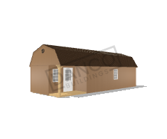 Corner Porch Lofted Barn Cabin 12x32