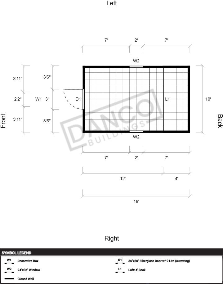 Economy Wood Lofted Barn 10x16 - Image 2