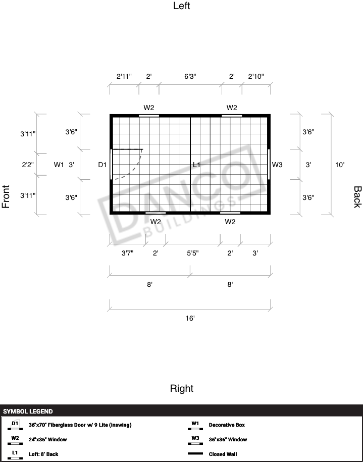 Economy Wood Lofted Barn 10x16 - Image 2