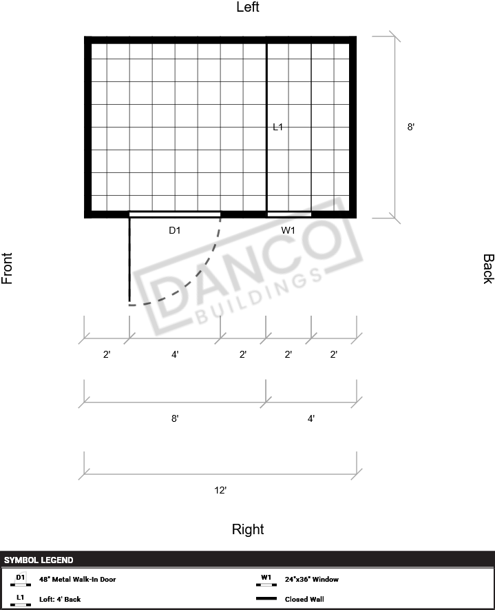 Extra Economy Lofted Barn 8x12 - Image 2