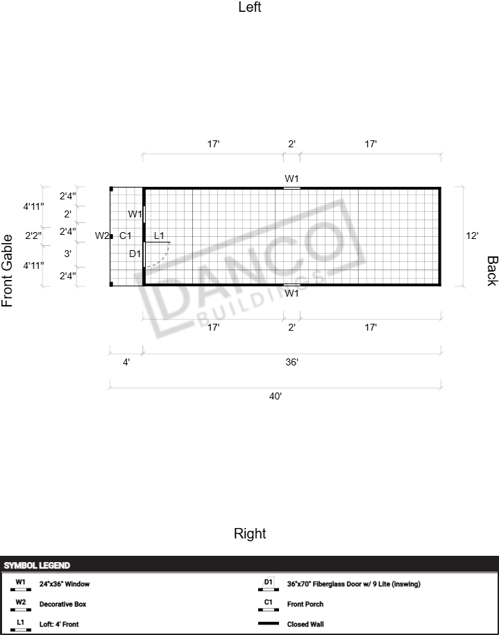 Lofted Barn Cabin 12x40 - Image 2
