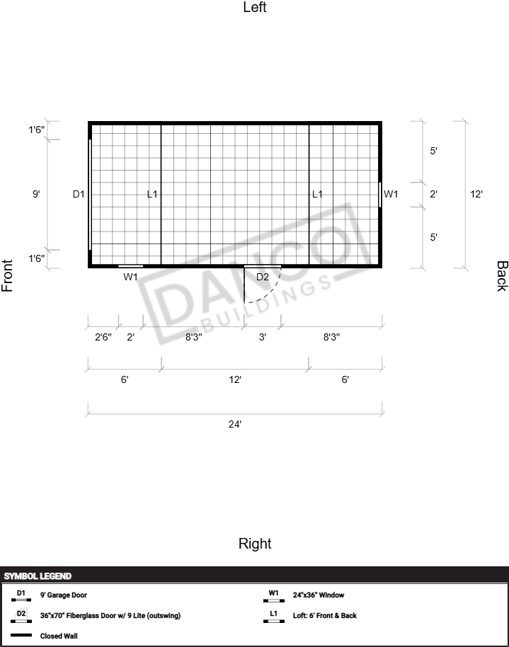 Lofted Barn Garage 12x24 - Image 2