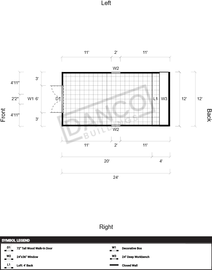 Economy Wood Lofted Barn 12x24 - Image 2