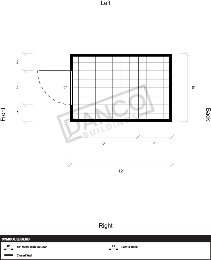 Extra Economy Lofted Barn 8x12 - Image 2