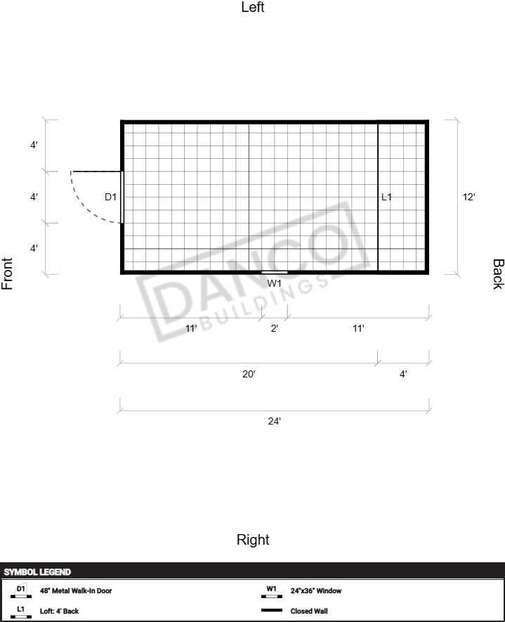 Extra Economy Lofted Barn 12x24 - Image 2