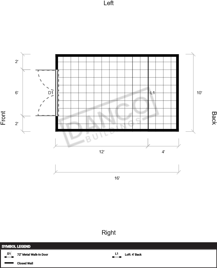 Extra Economy Lofted Barn 10x16 - Image 2