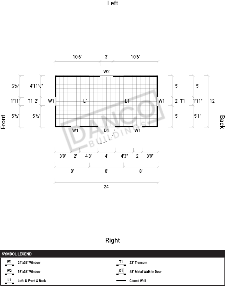 Extra Economy Lofted Barn 12x24 - Image 2