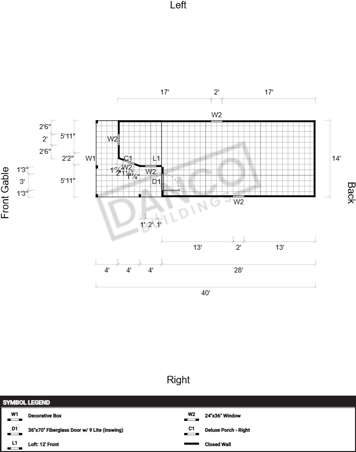 Wraparound Porch Lofted Barn Cabin 14x40 - Image 2