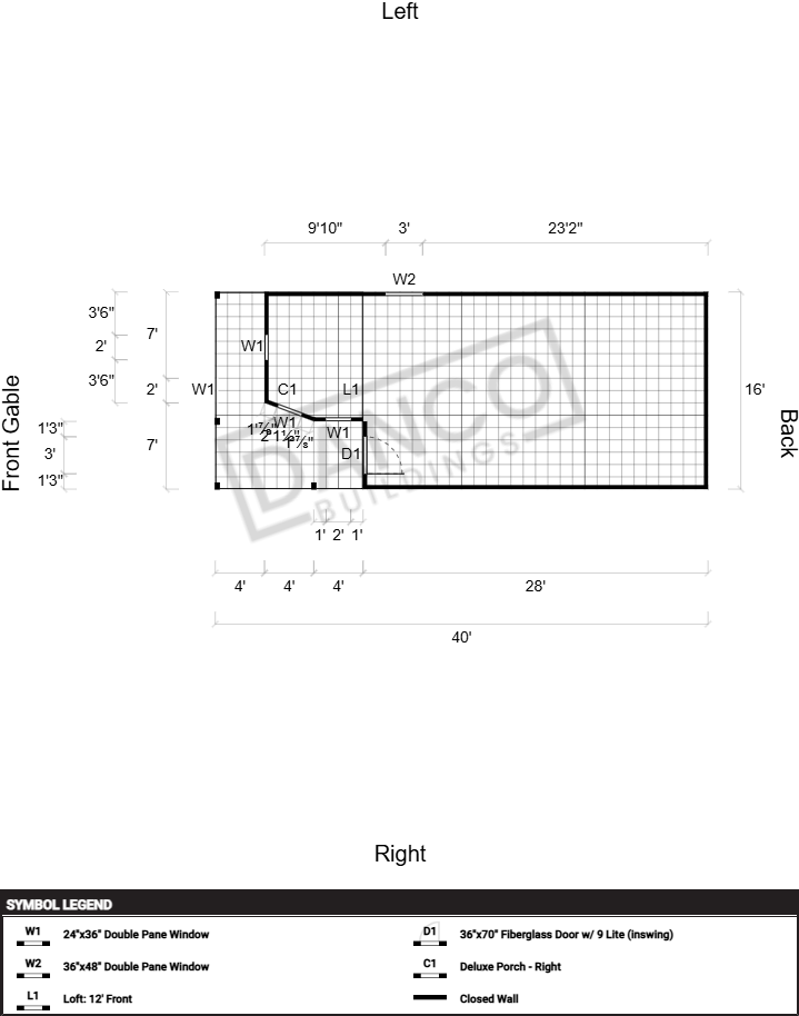 Wraparound Porch Lofted Barn Cabin 16x40 - Image 2