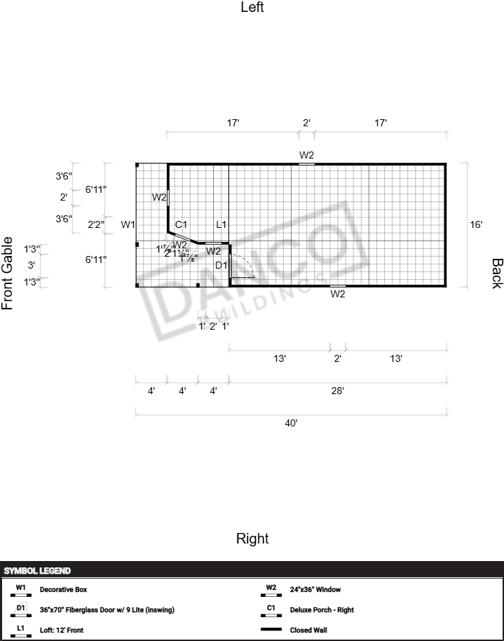 Wraparound Porch Lofted Barn Cabin 16x40 - Image 2