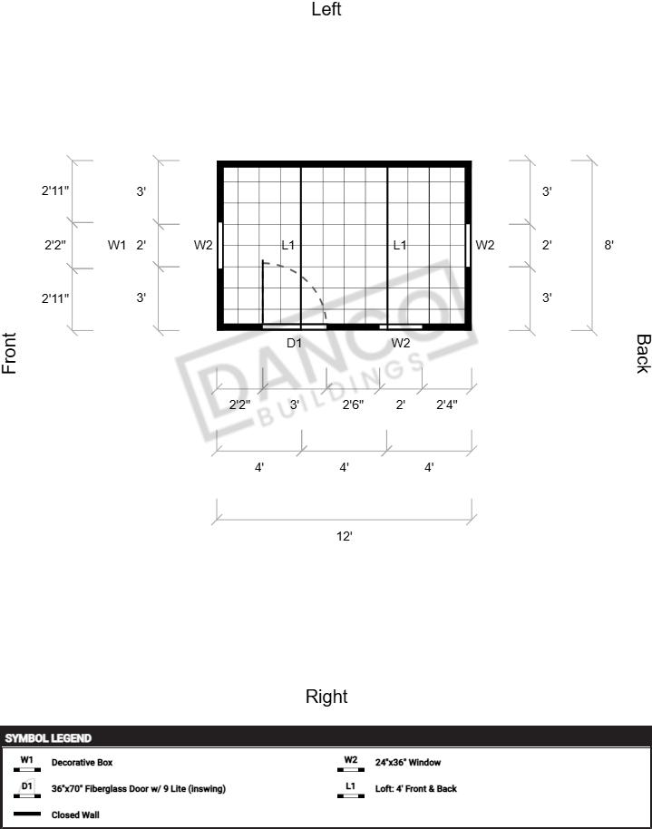 Economy Wood Lofted Barn 8x12 - Image 2