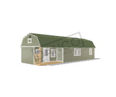 Corner Porch Lofted Barn Cabin 14x40