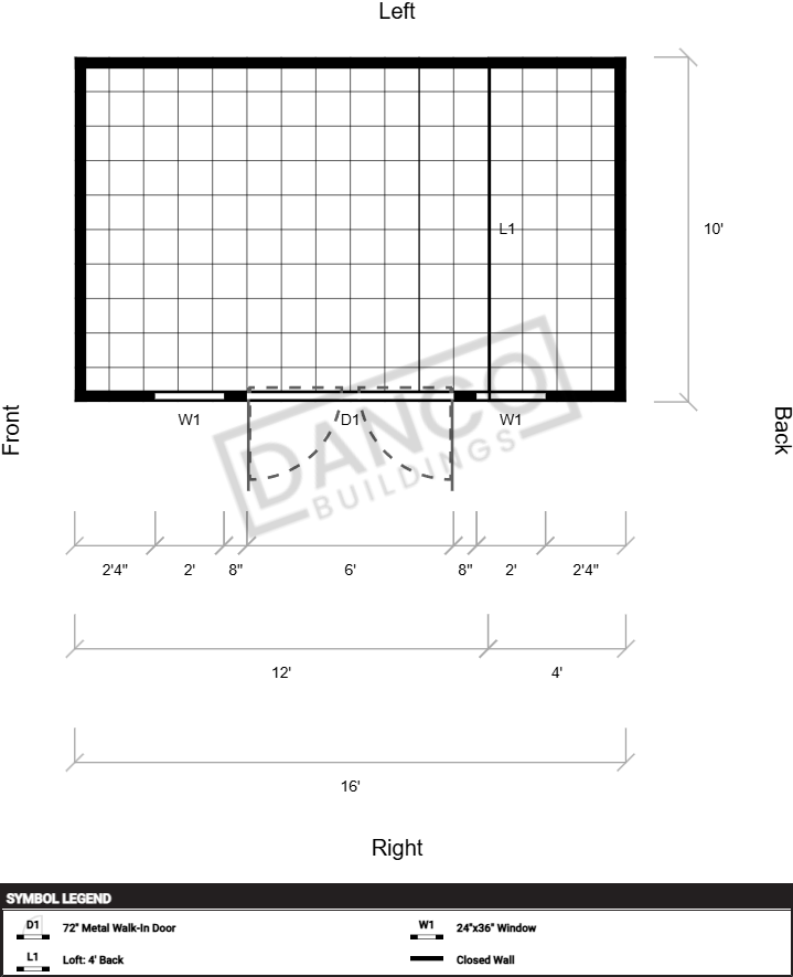 Extra Economy Side Lofted Barn 10x16/260135 - Image 2